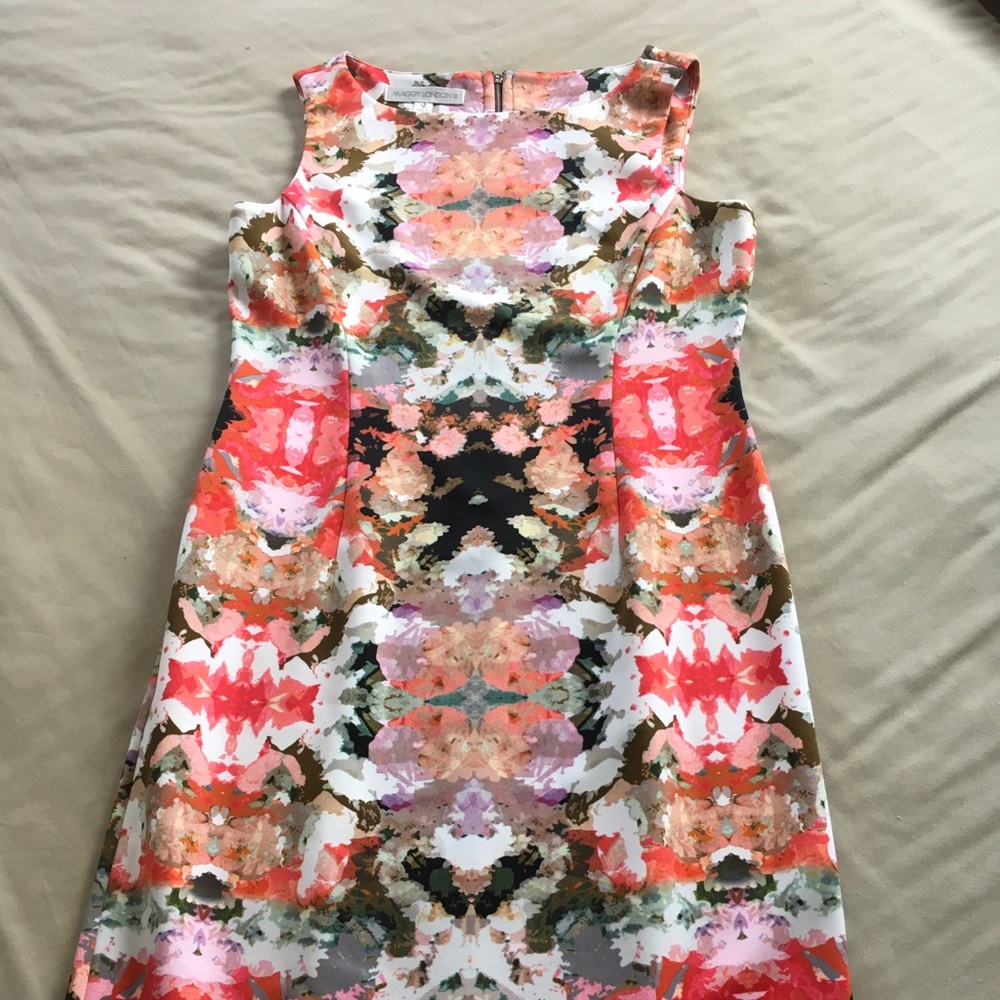 MAGGIE LONDON Multi colored dress.